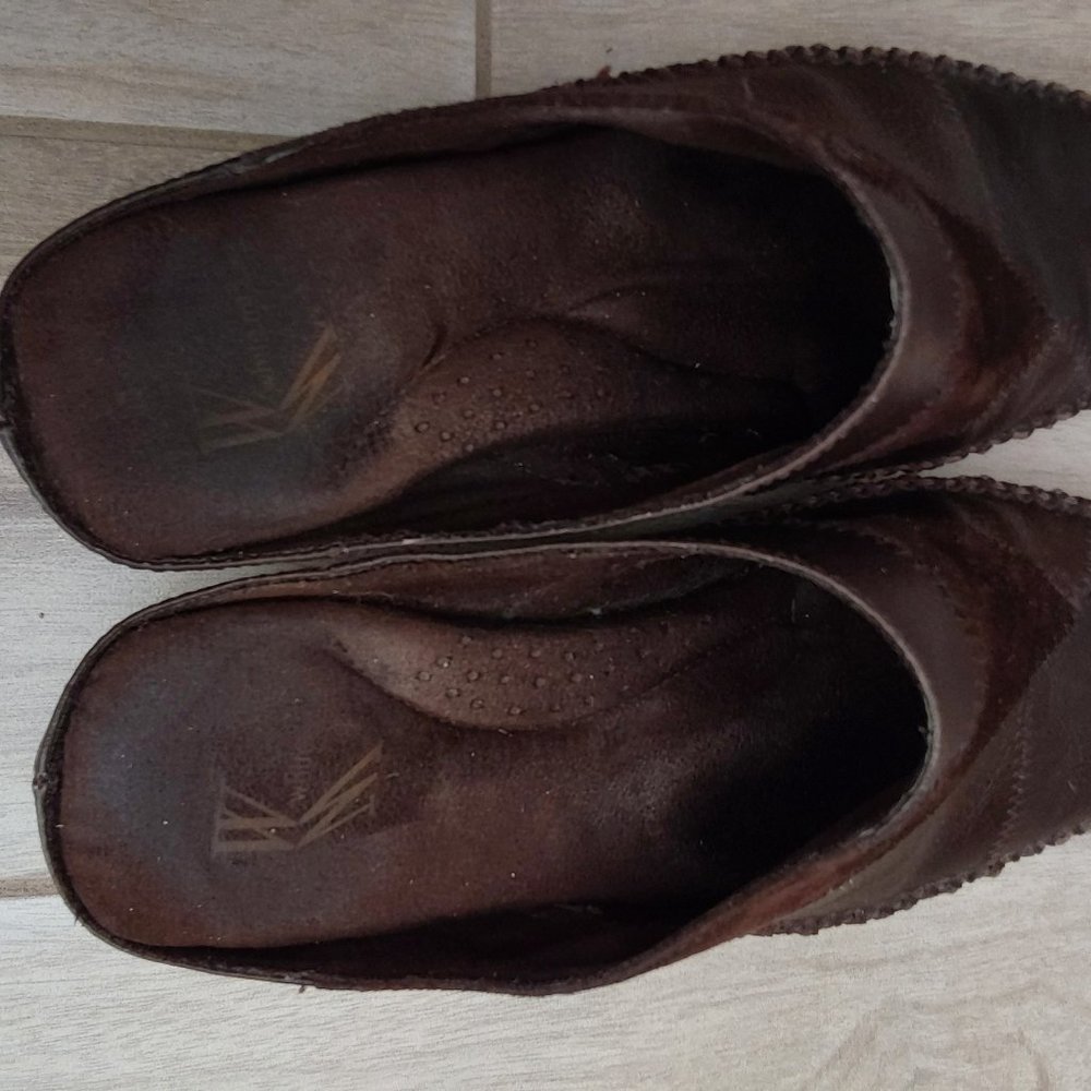 White Mountain Nwob Multi Brown Patchwork Leather… - image 5